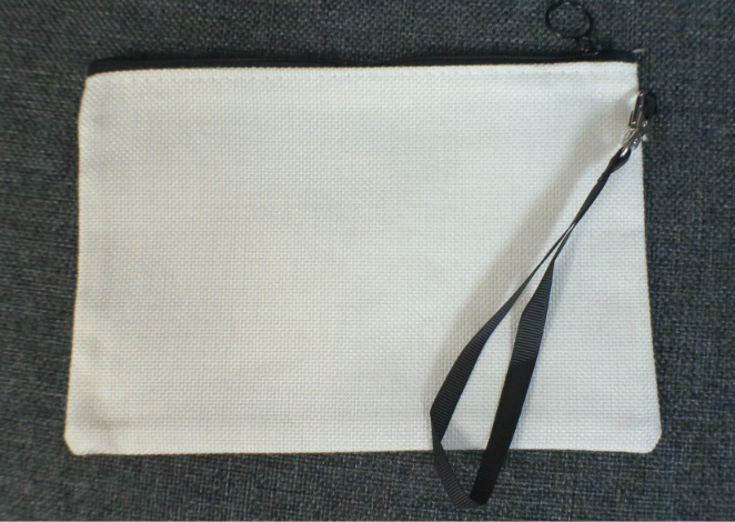 Blank Sublimation Linen/Canvas Zipper Pouch with Wristlet Strap